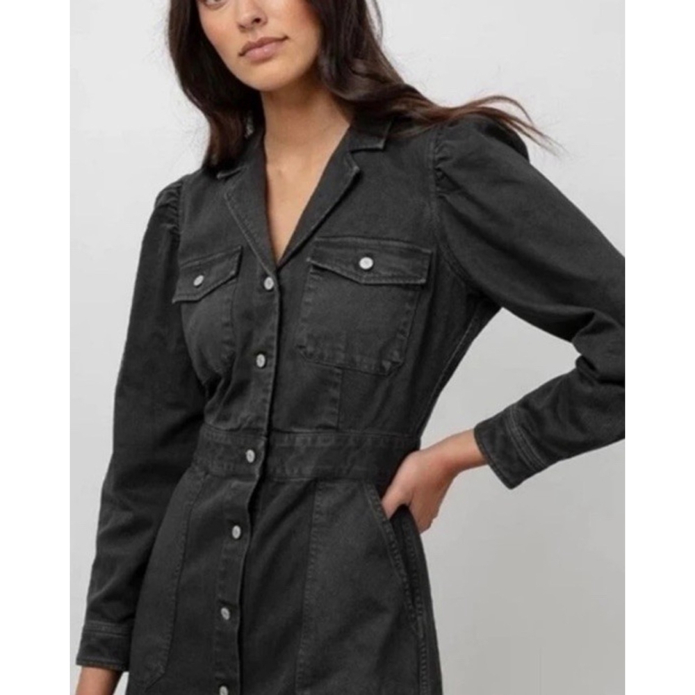 RAILS DENIM MINI SNAP FRONT DRESS SIZE XS CARBON BLACK - Picture 4 of 10